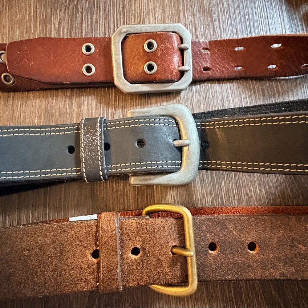 Vintage Y2K Leather Belt Bundle Set GAP American Eagle Brown Black Size 36 Boho